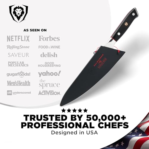 Dalstrong 8" Japanese Chef Knife Gyuto - 66-Layer Damascus AUS-10V | Hand-sharpened 8-12° Edge - Full-tang G-10 Handle - For Meal Prep - Sushi - Home Butchering - Customer Support Included - color: .Elite Black
