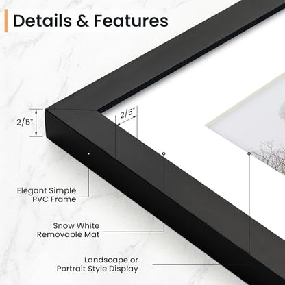 4x6 inch Picture Frame, 4x6 Photo Frames with 3.5x5 Removable Mat - High Definition Plexiglass - Vertical and Horizontal Display - Wall Hanging Frame - Black, 12 Pack - color: Black, size: 4x6, 12P