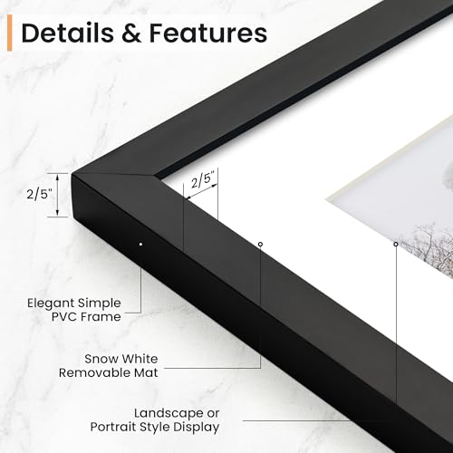 5x7 inch Picture Frame, 5x7 Photo Frames with 4x6 Removable Mat - High Definition Plexiglass - Vertical and Horizontal Display - Wall Hanging Frame - Black, 5 Pack - color: Black, size: 5x7, 5P