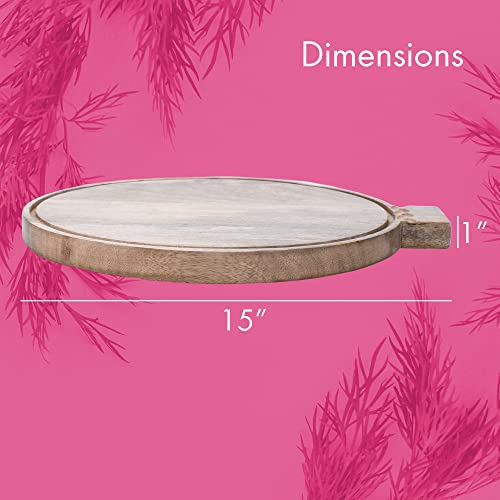 Mary Square Natural Brown Ornament 14.7 x 13.25 Mango Wood Christmas Cheese Cutting Board - style: Ornament