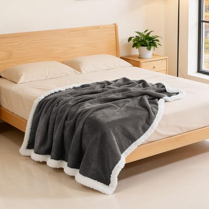BEAUTEX Sherpa Fleece Twin Blankets Soft Fluffy Flannel Plush Cozy | Fuzzy Coffee Cuddle Blanket for Couch, Bed, Sofa, Adults (60" x 80", Coffee) - color: Coffee, size: Twin-60"x80"