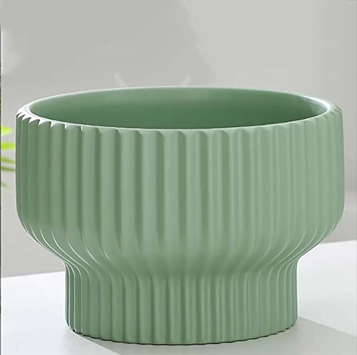 Puoyik 2 Piece Set of Flower Pots 8/6 inches, Ceramic Flower Pots with Drainage Holes, Indoor and Outdoor Plant Flower Planter (7.8/5.9 Green) - color: 7.8/5.9 Green