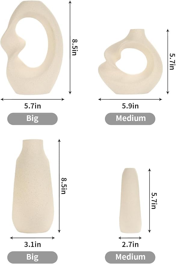 Vases for Centerpieces, Decorative Floral Vase for Home, Wedding, and Table Decor