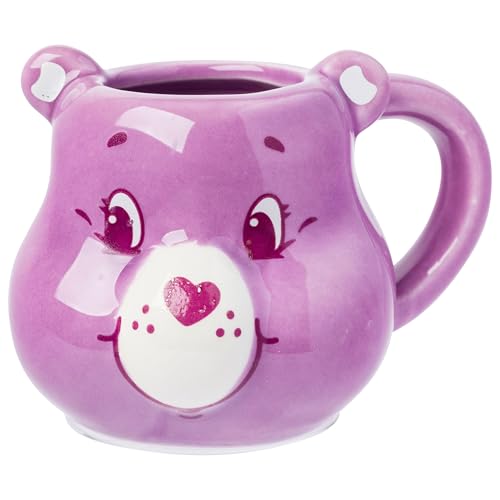 Silver Buffalo Care Bears 4 Piece Sculpted Ceramic Mini Mug Set Featuring Cheer, Grumpy, Share, and Tenderheart Bear, 4 Ounces - color: Multicolor