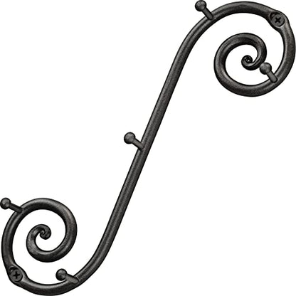 Farmhouse Small Key Holder for Wall, Wrought Iron Wall Mount Rack | Handcrafted Swirl Decorative, 5 Key Hooks for Home Entryway, Purse, Coat and Leash Holder or Organizer (Vertical Black) - style: Vertical