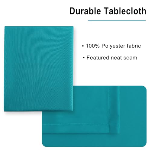 Turquoise Square Tablecloth, 30 x 30 Inch, 1 Pack | Water Resistant, Spillproof, Washable Fabric Polyester Table Cloth for Dining Room/Kitchen/Party/Picnic - color: Turquoise, size: 30" x 30" (Square)