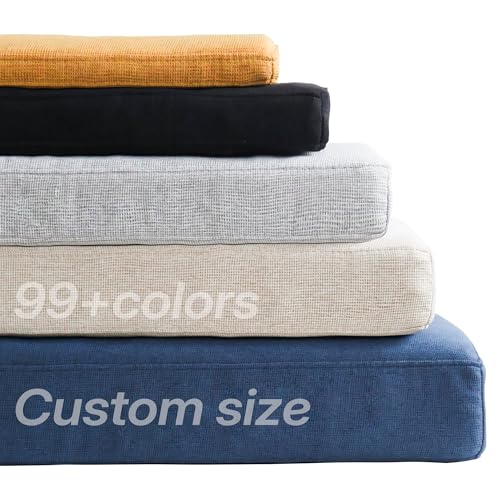 Customized Seating Softness and Hardness, Customized Size Bench Cushions, Suitable for Indoor/Outdoor Furniture, 6 Styles Available, 90+ Colors, 75D Density Sponge Cushion (Rectangular) - color: Rectangular
