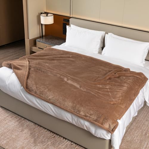 Dark Blankets for Dogs Brown Pets Throw Blanket for Couch Reversible Pet Bed Cover Puppy Fluffy Jacquard Blankets Leakproof Sofa Couch Cover Cat Pet Mats for Warm Washable-Camel,M - color: Camel, size: M-100*145cm(40*57in)
