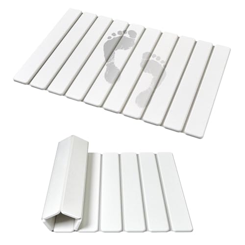 Super Anti-Slip Strong Absorbent Diatomite Pad, Stone Bath Mat 24 x 16 inches Quick-Dry Pad, Foldable and Easy to Store Bathroom Stone Bath Mat, Suitable for Bathroom