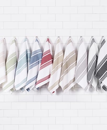 All-Clad Dual-Purpose Kitchen Towels: Highly Absorbent - 100% Cotton, 17"x30" Dish Towels for Cleaning & Drying Dishes & Glassware, 3-Pack, Fennel - color: Fennel