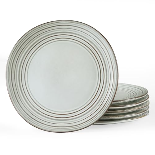 famiware Dinner Plates, 8 Inch Small Plate Set for 6, Dessert Appetizer Speckled Hand-made Ceramic Salad Plates, Microwave & Dishwasher Safe, Scratch Resistant, Twilight Series, Ashy Blue - color: Ashy Blue, size: 8 inch