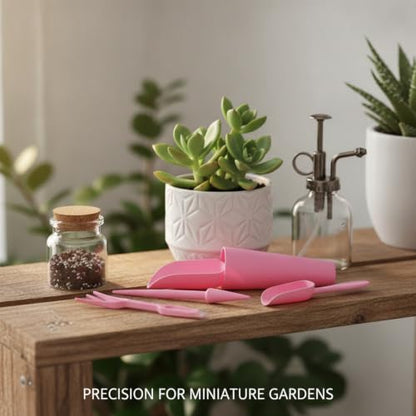 Indoor Plant Enthusiasts Mini Garden Tool Set, 3-Piece Precision Kit for Small Pots and Decorative Containers, Lightweight PP Plastic