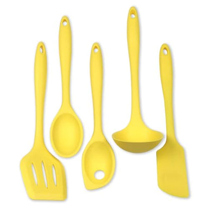 Chef Craft Premium Silicone Kitchen Tool and Utensil Set, 5 Piece, Yellow - color: Yellow, size: 5 Piece Set
