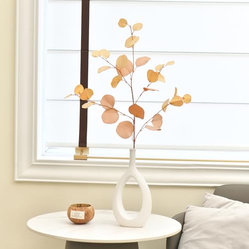 3 PCS 33" Artificial Eucalyptus Stems, Silk Branches, Champagne | Long Bendable Greenery, for Vase, Farmhouse, Home, Wedding, Party Arrangements - color: Champagne*3