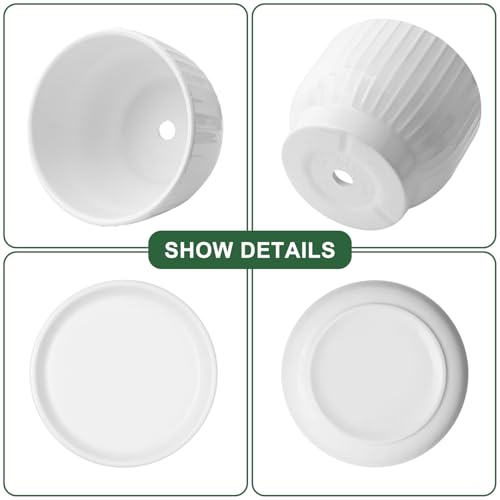 Ceramic Plant Pots,6.7 + 5.5 Inch,Ceramic Flower Pots,Planters with Drainage Hole and Saucer,Planters for Indoor Plants(Pure White) - color: Pure White
