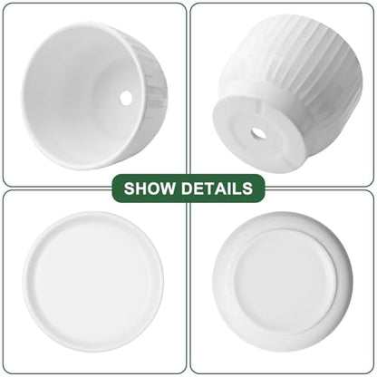Ceramic Plant Pots,6.7 + 5.5 Inch,Ceramic Flower Pots,Planters with Drainage Hole and Saucer,Planters for Indoor Plants(Pure White) - color: Pure White