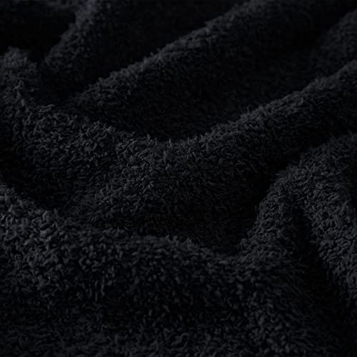 Super Soft Knit Throw Blanket Twin Size Black-Lightweight Plush Fuzzy Fluffy Warm Cozy Blankets and Throws for Sofa Bed All Season Use, 60x80 inches - color: Black, size: Twin(60"x80")