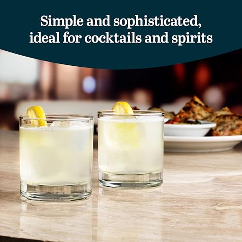 Libbey 916CD Heavy Base Rocks Glasses Set, Simple Glassware Drinking Glasses Set of 24, Stylish, Dishwasher Safe Glasses for Cocktail Parties And More - color: Heavy Base Rocks 24