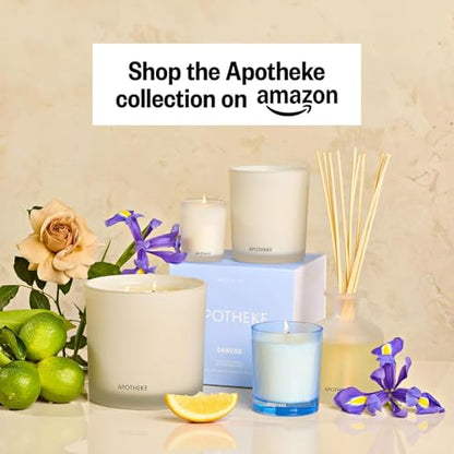 Apotheke Scented Reed Diffuser for Home, Canvas, 10 Reed Sticks | 10 Rattan Scent Sticks, Long-lasting Fragrance with Essential Oil Aromatherapy for Bedroom & Bathroom - 6.7 Fl Oz