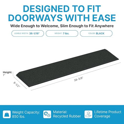 EZ-ACCESS Transitions Angled Entry MAT, Black, 1-in - color: Black, size: 1 Inch