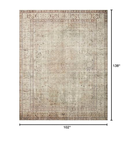 Loloi Margot Antique/Sage 8'-6" x 11'-6" Area Rug | MAT-01 CloudPile™ Printed Approx. 9x12 Ivory / White Living room Dining room Bedroom, Timeless, Classic, Plush, Area Rug - color: Antique / Sage, size: 8'6" x 11'6" (Rectangular)