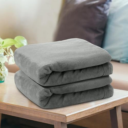 MOONLIGHT20015 Fleece Throw Blanket 16 Pack - Super Soft Cozy for Couch, Sofa and Camping Lightweight 400 GSM Luxury Fluffy Microfiber Bed Blankets 50 x 60 Inches (Throw/Travel, Silver) - color: Silver, size: Throw (Pack of 16)