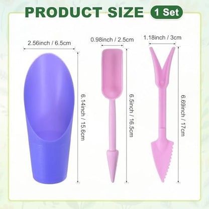 M METERXITY 2-Set Succulent Tools, Plastic 2-in-1 Mini Garden Shovel Hand Succulent Transplanting Tools Garden Shovel Transplant Trowel for Planting/Digging/Aerating/Sowing [Purple] - color: Purple