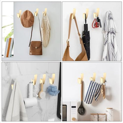 SARIHOSY5 Packs Coat Hooks,Metal Hooks for Clothes, Hats, Bags, Towels, Keys(Frosted Gold) - color: Gold(Frosted)