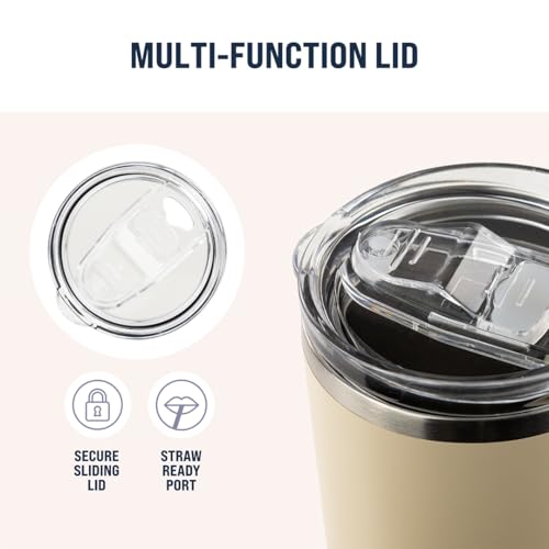 Hogg 20 oz Skinny - Beige, Powder Coated Tumblers for Laser Engraving, Engravable Tumblers Bulk, Stainless Steel Cups Bulk, Insulated Cups with Lids - color: Beige