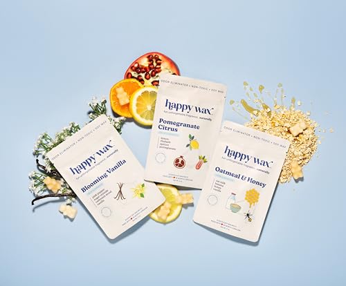 Happy Wax Odor Eliminating Scented Soy Wax Melts – Pet-Safe, Non-Toxic, Use with Wax Warmers - for Home Fragrance & Freshness - 6 Total Oz: Oatmeal & Honey, Pomegranate Citrus and Blooming Vanilla - color: Odor Eliminating Mix