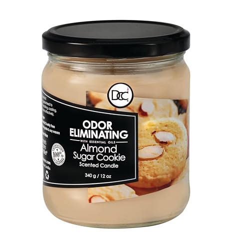 Almond Sugar Cookie Odor Eliminating Highly Fragranced Candle - Eliminates 95% of Pet, Smoke, Food, and Other Smells Quickly - Up to 80 Hour Burn time - 12 Ounce Premium Soy Blend - color: Bronze