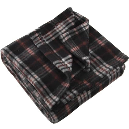 Trail maker 50x60 Throw Blankets, Plaid Fleece Throw Blankets for Bedroom, Couch, Livingroom, Chair, Pets, Outdoors - color: Brown