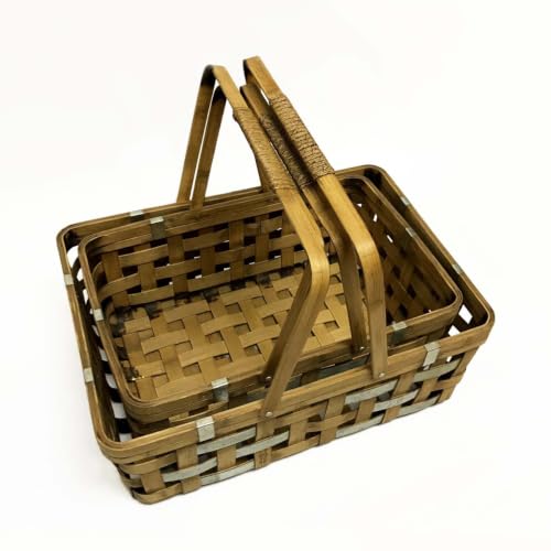 BLACK FOREST DECOR Bamboo Nesting Baskets - Set of 2 18"Wx11.75"Dx7.75"H | |
