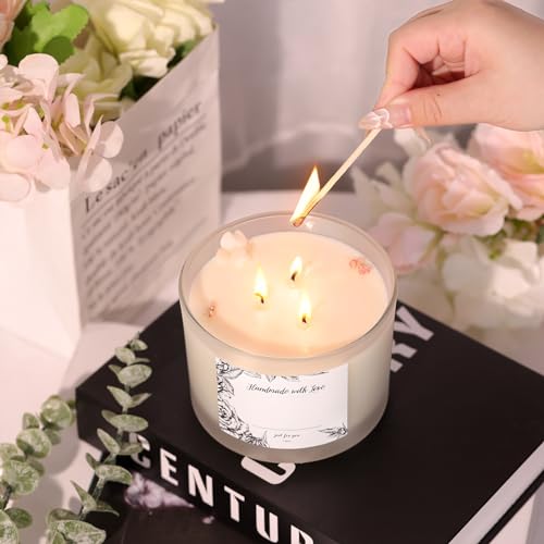 6 PCS 16 oz Frosted White Glass Candle Jars - 3 Wick, Empty Candle Containers for Candle Making Supplies - color: Frosted White
