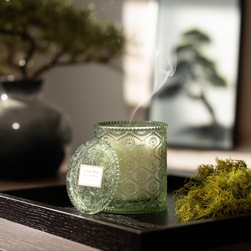 LA JOLIE MUSE Kyoto Vine Moss Scented Candle for Home, Natural Soy, 40 Hrs | Luxury Green Jar Candle, Clean Non Toxic Wax, Fresh Summer Candles, Gifts for Women & Men, Forest Candles, Leaves & Vetiver - color: Kyoto Vine & Moss