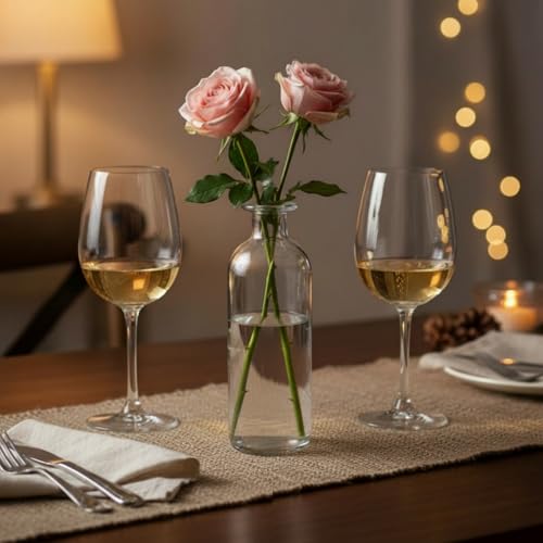 Peohud Set of 12 Glass Bud Vases, Clear Small Flower Vases, Decorative Glass Bottles Floral Vases for Home Decor, Wedding Reception, Party