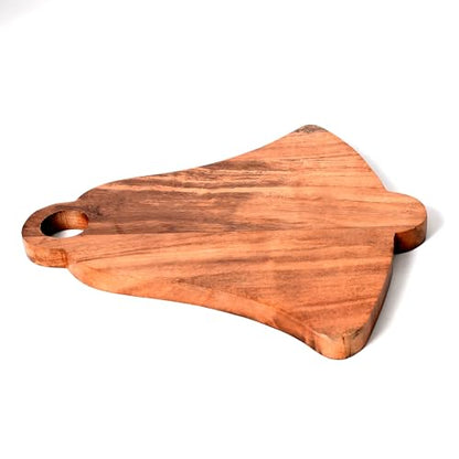 Sophia Art 100% Acacia Wooden Chopping Board, Brown, 14"L x 13"W | Butcher Block, Bell Board, Serving Board, Charcuterie Board, For Vegetables, Cafe and Restaurant - color: Bell Board, 14"L x 13"W