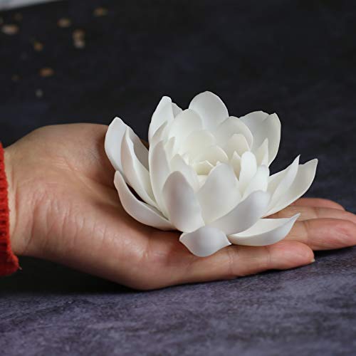 Ceramic Lotus Incense Burner,Flower Insence-Stick Holder with Ash Catcher Incent Holder for Sticks Cones Yoga Studio Living Room Home Decor
