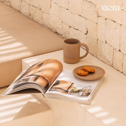 MORA Medium Mugs Set of 4, 16oz Ceramic Pottery Latte Mugs/Coffee Cups - Microwave and Dishwasher Safe - Harvest - color: Harvest