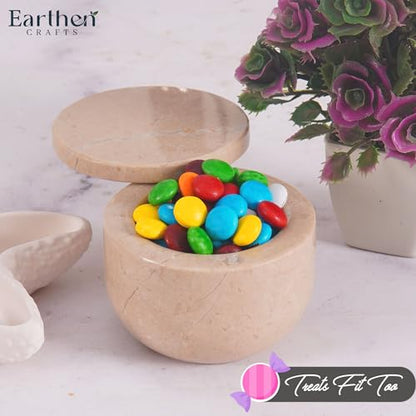 Marble Salt Cellar with Swivel Lid 3 Inch Beige Stone Mini Salt Box for Kitchen Counter with Magnetic Closure, 2.5 OZ Capacity, Ideal for Kosher Salt and Gourmet Seasonings - color: Verona