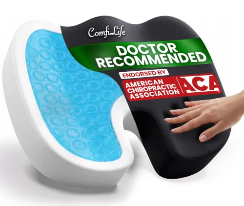 ComfiLife Premium Gel & Memory Foam Seat Cushion – Doctor Recommended Office Chair Cushion, Car Seat Cushion – Chair Cushions for Back & Sciatica Pain Relief – Seat Cushions for Office & Desk (Black) - color: Black, size: Large