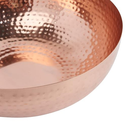 Creative Co-Op Round Hammered Metal Bowl, Copper Finish - color: Copper Finish