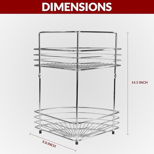 2-Tier Standing Shower Caddy, Stainless Steel Freestanding & Wall-Mounted, Chrome - style: TRIANGLE 2-LAYER