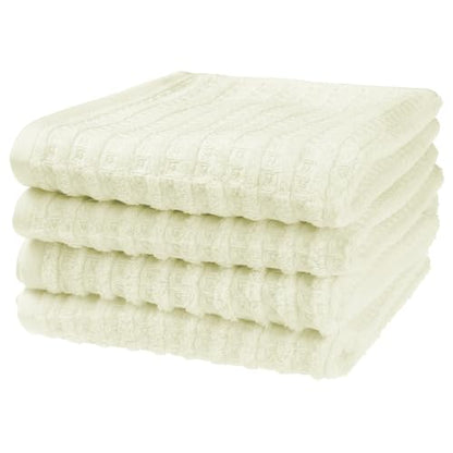 uxcell Waffle Hand Towels 100% Cotton 4 Pack White | Boho Soft Absorbent Towels for Bathroom Kitchen Gym, Quick Dry, Lint Free, Washcloths Set for Bathroom Kitchen Gym Yoga Face - color: White