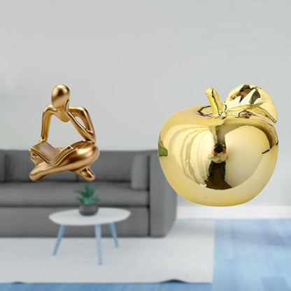 Fenteer Abstract Reader Figurine Resin Ceramic Decorative Statue Fruit Sculpture Human Collectible Art Craft Suitable for Home Office Shelf Desk Gift Giving B