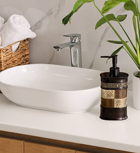 Zahari Home Zambia Stylish Soap Dispenser Modern Classic Luxury Decor Animal Print Western Design Lotion Pump - color: Brown