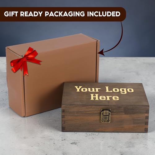 Personalized Wooden Keepsake Box with Your Logo – Custom Engraved Memory Box for Photos, Jewelry, Letters, Corporate Gifts, Weddings, Anniversaries, Birthdays & Graduations - style: 15. Upload Your Logo