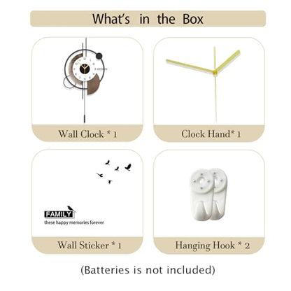 FLEBLE Large Wall Clock Decorative with Voice and Light Sensor Night Light | Glow in The Dark Silent Battery Operated Metal Pendulum Wall Clock for Kitchen Office Bedroom Living Room Decor, 14.9*29inch - size: 14.9*29inch