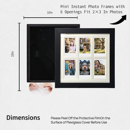 Polaroid Picture Frame Collage 2x3 Instax Mini Film - 6 Openings - size: 10×10