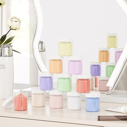 84PCS 4oz/125ml Plastic Jars with Screw On Lids Pressure Sensitive Seal,Clear Container for Storing Dry Food,Lotion, Makeup, Slime, Honey Jam, Cream, Butter,White - color: Plastic-84Pack-White